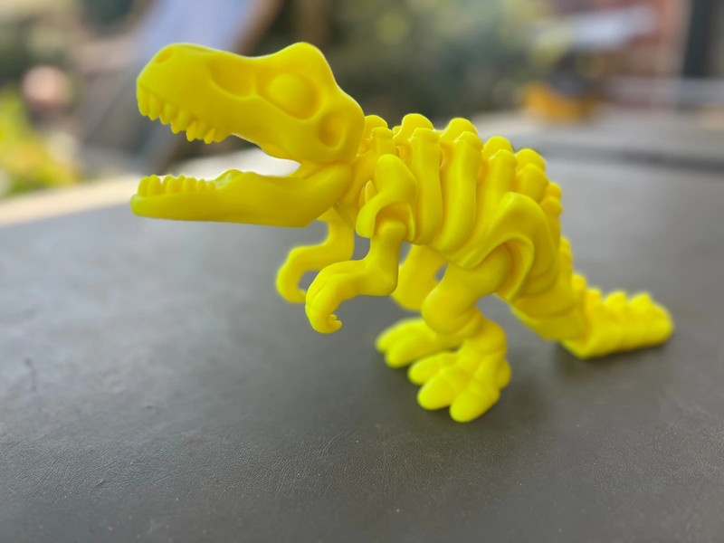 Large Glow-In-The-Dark Articulated Flexi T-Rex 3D Printed Dinosaur Yellow/Green 1 Flexi T-Rex