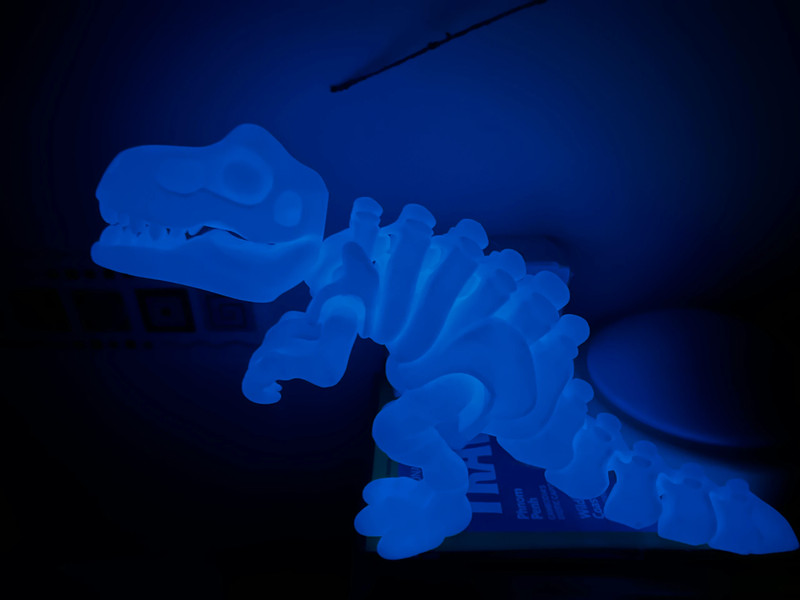 Large Glow-In-The-Dark Articulated Flexi T-Rex 3D Printed Dinosaur Blue/Dark Blue 3 Large Glow-In-The-Dark Articulated Flexi T-Rex 3D Printed Dinosaur