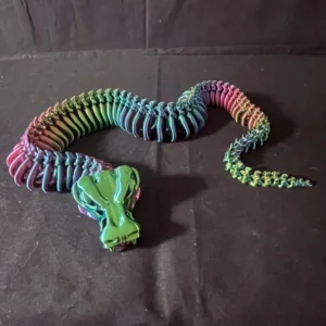 Articulated Flexi-Snake 3D Printed in a Red/Blue/Green Filament 39cm