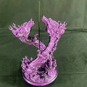 Incredible Dancing Dragons Incense Holder – Black/Purple Silk Filament