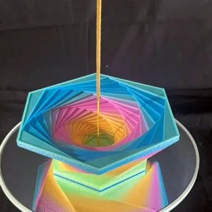 3D Printed Rainbow 4 Spiral Incense Holder