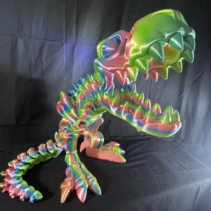 🦖 XXL T-Rex in Rainbow V1: 3D Printed Flexi Dinosaur Creation 93cm Long