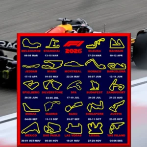 F1 2026 3D Circuit Calendar – Formula 1 Red Bull Inspired Edition With Stand