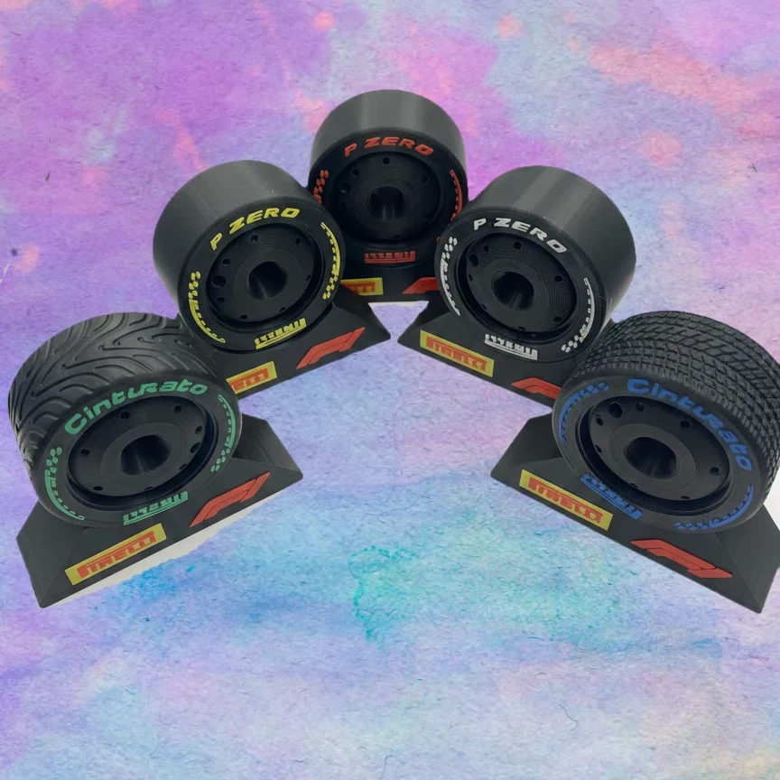 2026 NEW design Formula 1 Separate Stands & 5 Tyre Display Set – Slicks, Inters & Wets 2 2026 NEW design Formula 1 Separate Stands & 5 Tyre Display Set – Slicks, Inters & Wets - Image 2