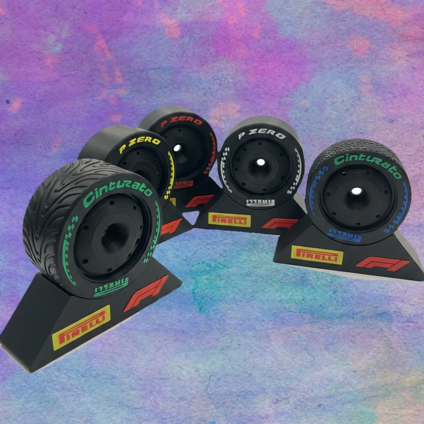 2026 NEW design Formula 1 Separate Stands & 5 Tyre Display Set – Slicks, Inters & Wets 4 2026 NEW design Formula 1 Separate Stands & 5 Tyre Display Set – Slicks, Inters & Wets - Image 4