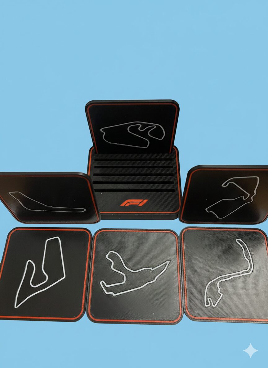 Carbon-Look F1 Circuit Coasters – Complete 12-Formula 1 Track Collection of both sets 6 Carbon-Look F1 Circuit Coasters – Complete 12-Formula 1 Track Collection of both sets - Image 6