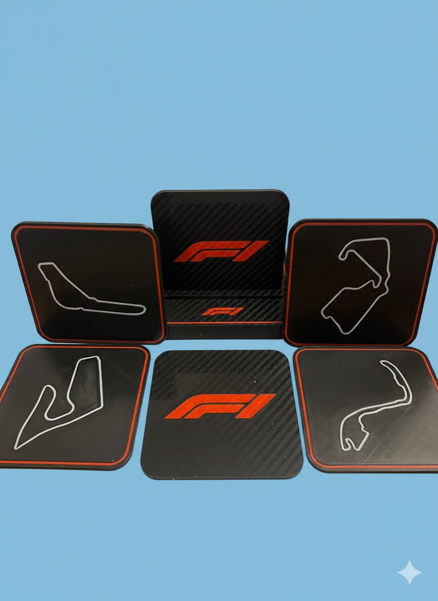 Carbon-Look F1 Circuit Coasters – Complete 12-Formula 1 Track Collection of both sets 7 Carbon-Look F1 Circuit Coasters – Complete 12-Formula 1 Track Collection of both sets - Image 7