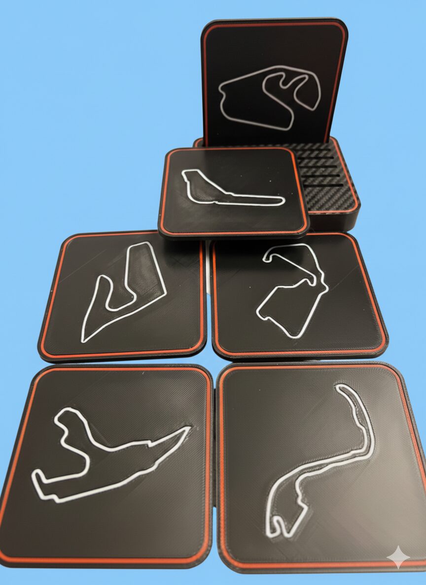 Carbon-Look F1 Circuit Coasters – Complete 12-Formula 1 Track Collection of both sets 8 Carbon-Look F1 Circuit Coasters – Complete 12-Formula 1 Track Collection of both sets - Image 8