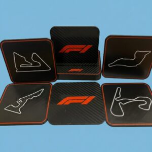 Carbon Look F1 Circuit Coasters: SET 2 โ Legends of the Grid