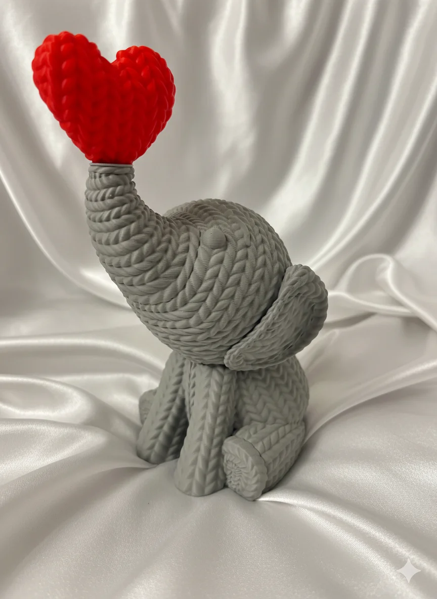 🐘❤️ Knitted-Style Elephant with Heart – Valentine’s & Year-Round Love Gift 3 🐘❤️ Knitted-Style Elephant with Heart – Valentine’s & Year-Round Love Gift - Image 3