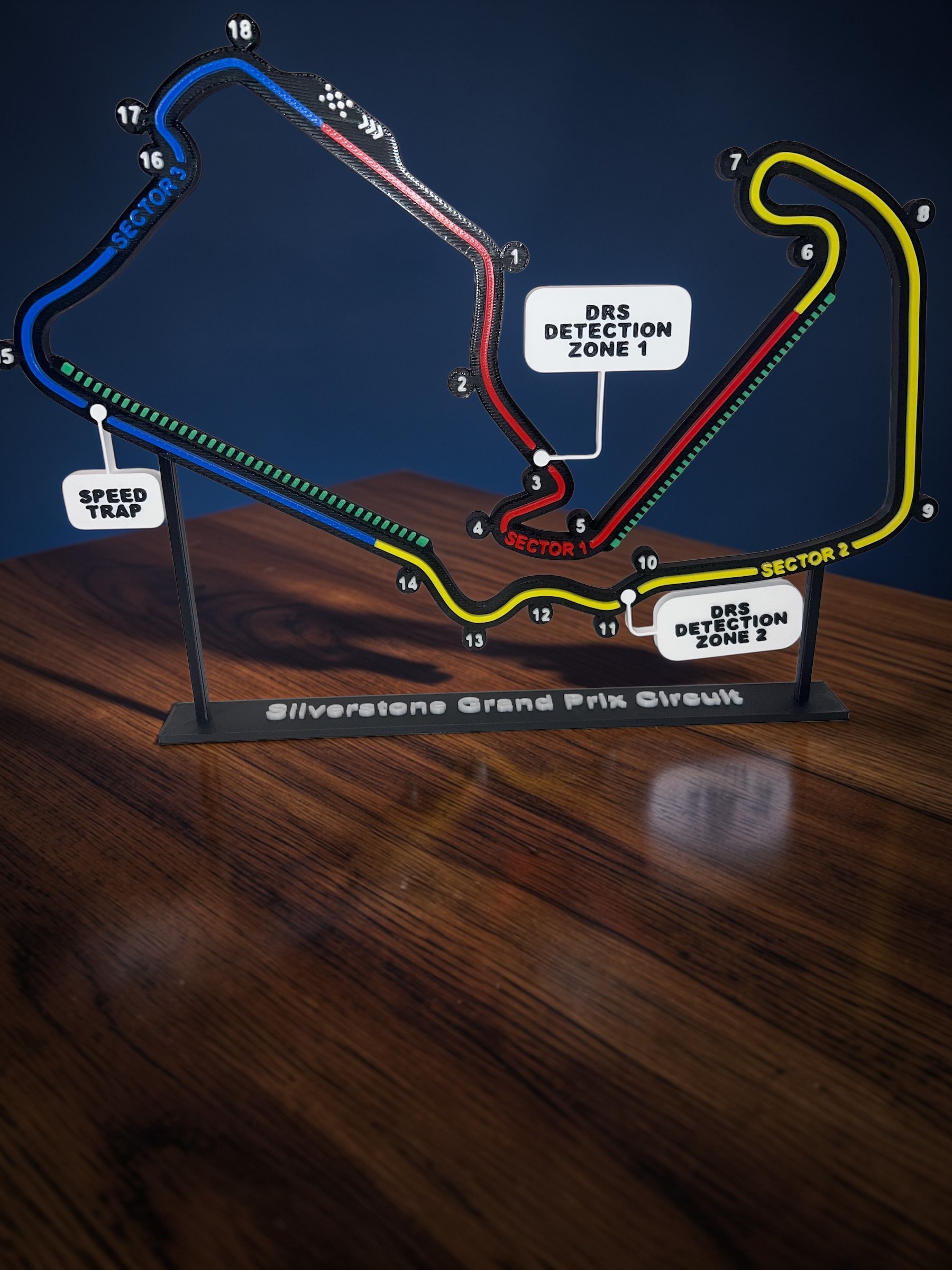 Silverstone Grand Prix Circuit - 3D Printed Desk Track Trophy V2 1 Detailed 3d printed Silverstone track