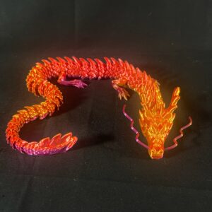 65cm angry dragon 3d printed in red/gold/purple. The 3D Printing Shed Ltd